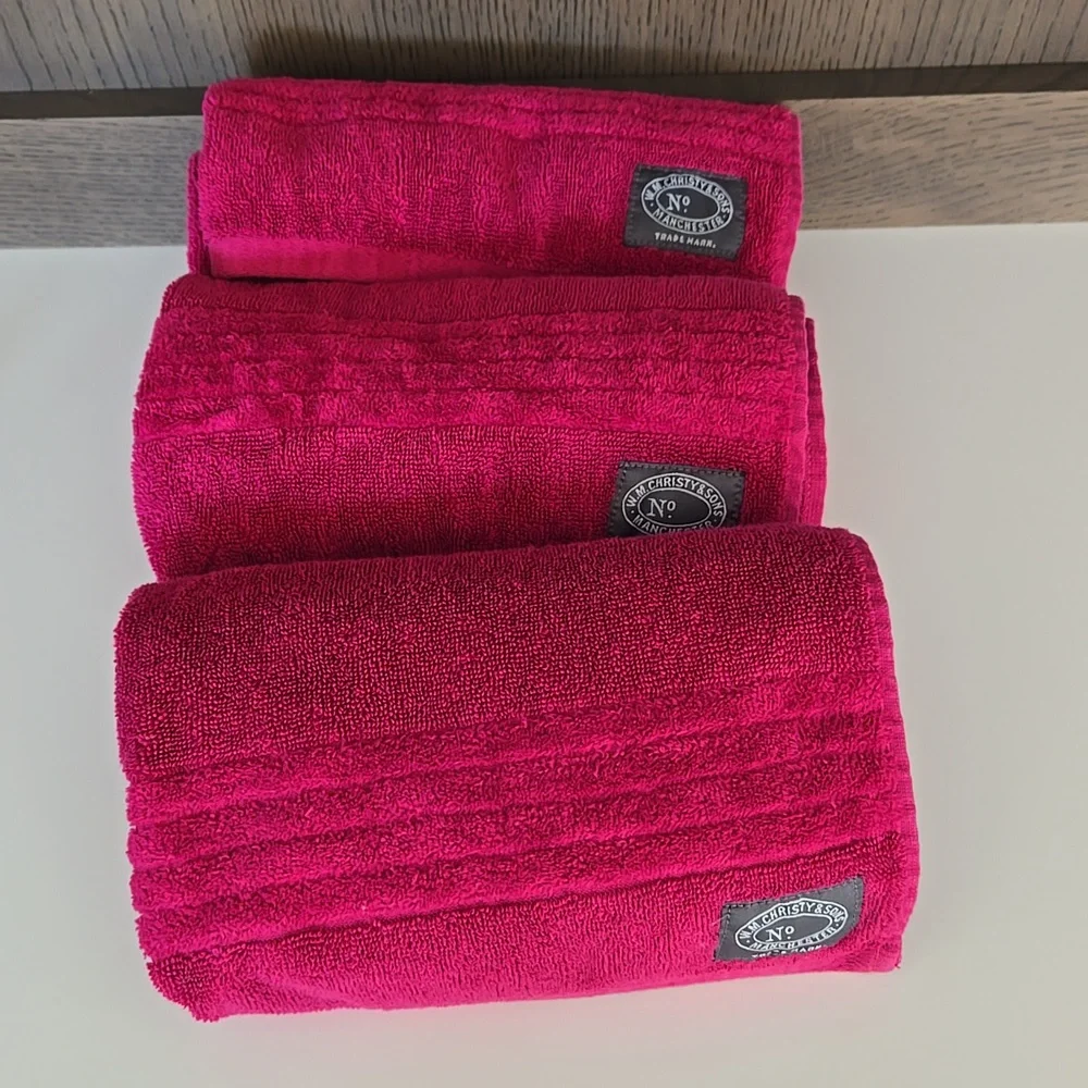 Pink Turkish Cotton Hand Towels - set of 3